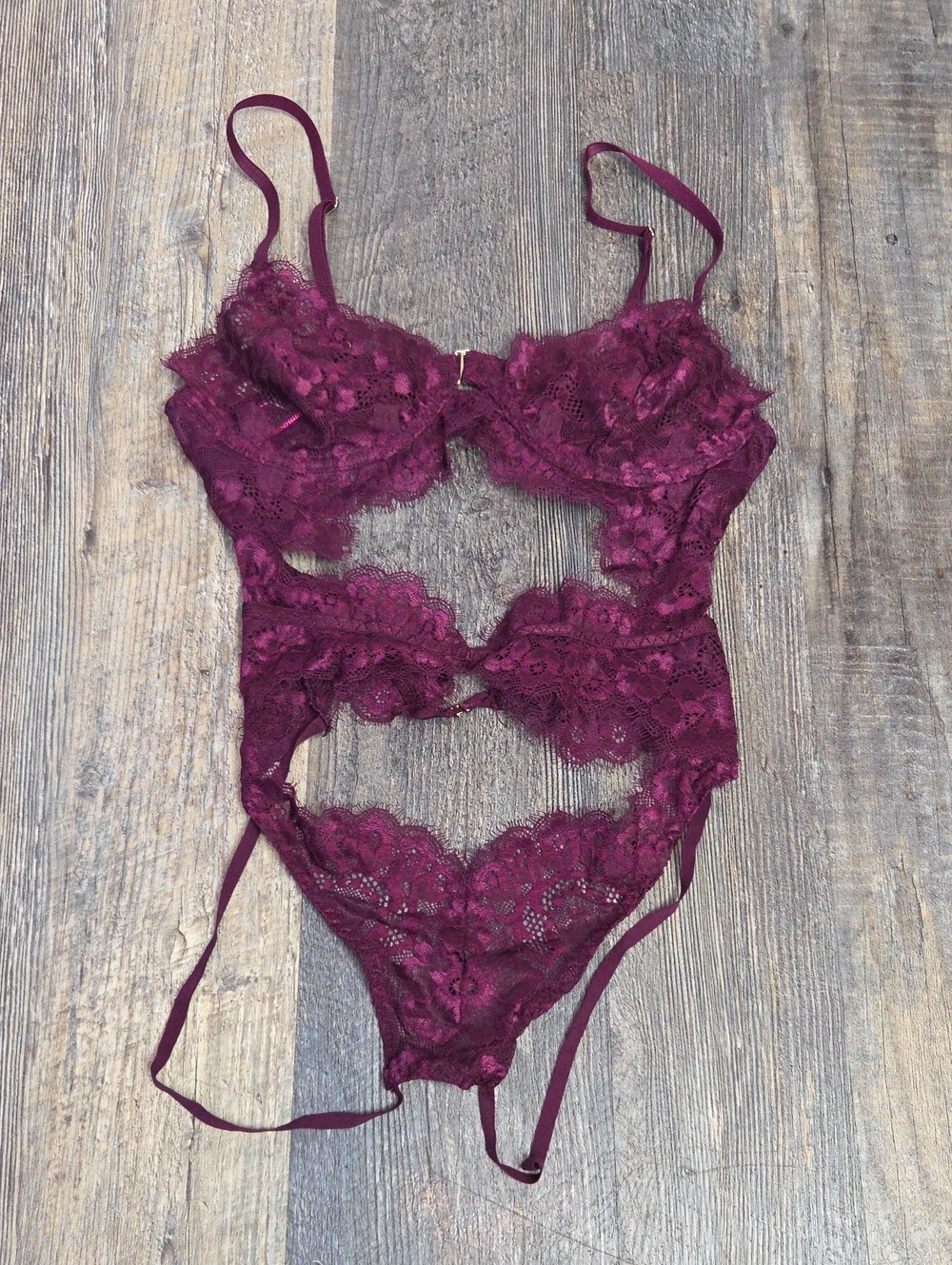La SENZA Plum Lace Cutout Teddy